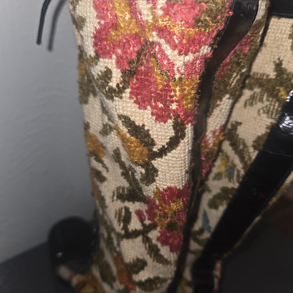 Vintage 60s Floral Lace-Up Women's Boots - Picture 8 of 8